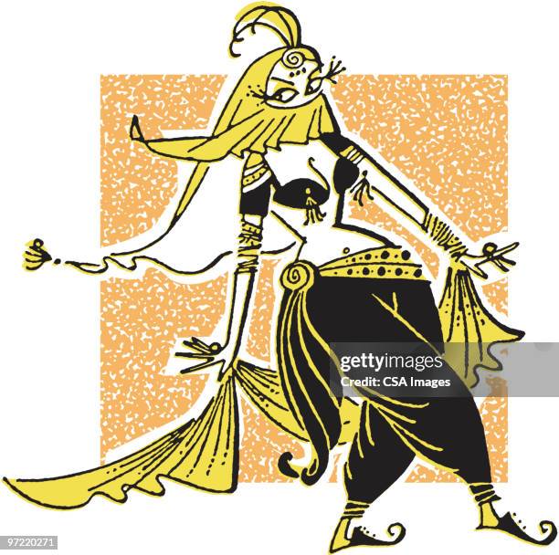 belly dancer - belly dancer stock illustrations