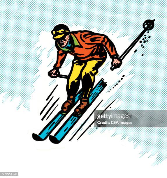 skier - alpine skiing stock illustrations