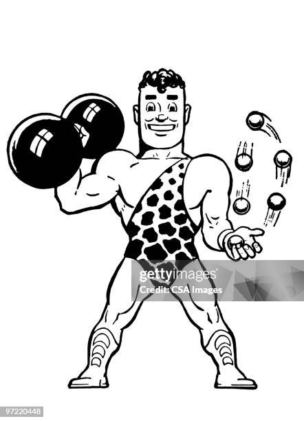 strong man - circus weightlifter stock illustrations