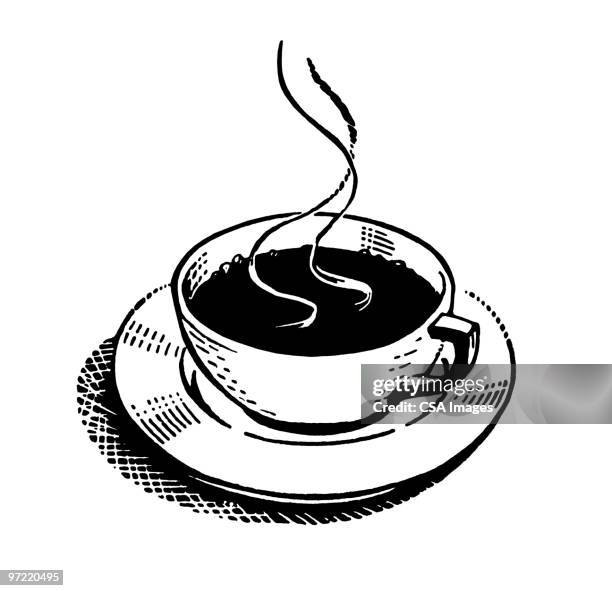 bildbanksillustrationer, clip art samt tecknat material och ikoner med steaming beverage - saucer