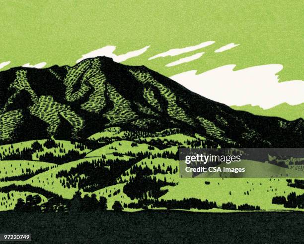 mountain view - anhöhe stock-grafiken, -clipart, -cartoons und -symbole
