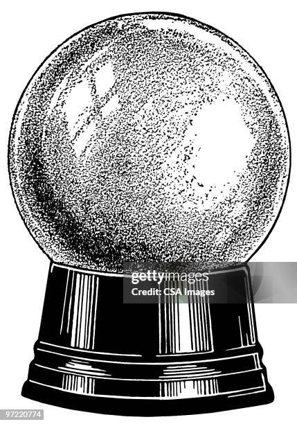 snow globe - crystal ball illustration stock illustrations