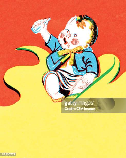 boy - newborn baby stock illustrations