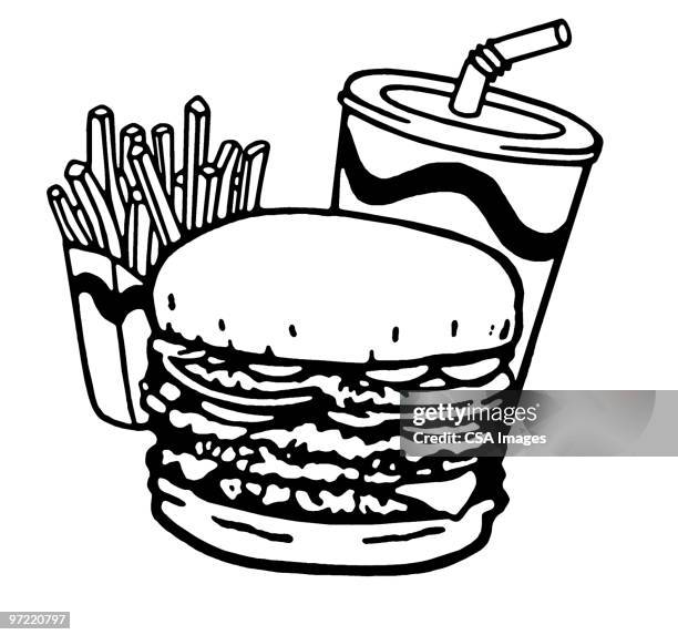 fast food meal - fast food stock illustrations