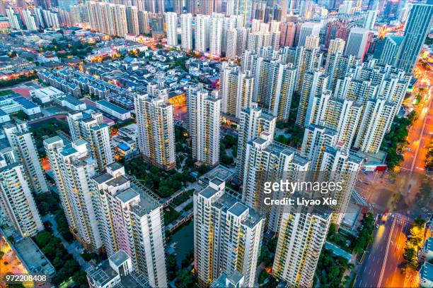aerial view of buildings - xie liyao stock pictures, royalty-free photos & images