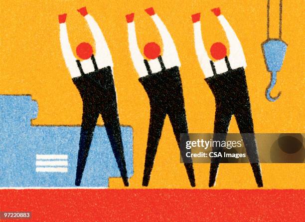 laborers - work overalls stock illustrations
