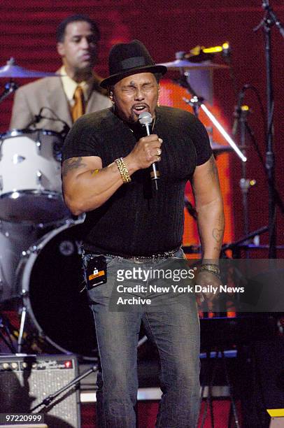 Aaron Neville performs during the "From the Big Apple to the Big Easy" benefit concert at Madison Square Garden. Proceeds from the concert will be...