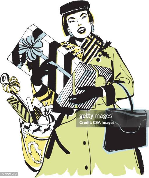 shopper - handbag illustration stock illustrations