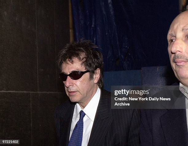 Al Pacino arrives at Manhattan Family Court for a custody battle with former girlfriend Beverly D'Angelo over their twins. ,