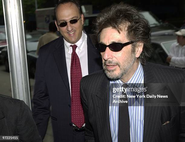 Al Pacino arrives at Manhattan Family Court for a hearing in a child custody battle with former lover Beverly D'Angelo over their 2-year-old twins,...