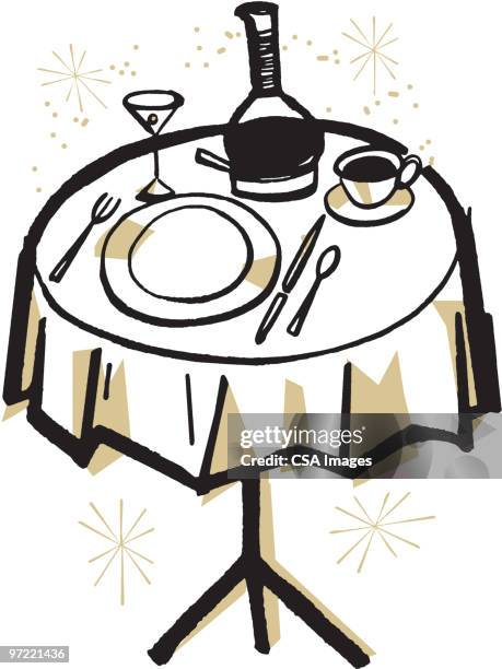 set table - silverware stock illustrations