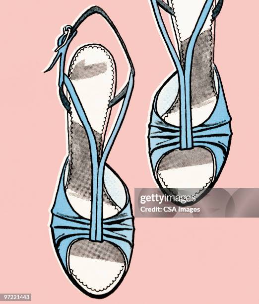 high-heeled sandals - high heels stock illustrations