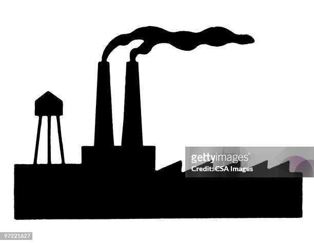 smokestacks - industrial building stock illustrations