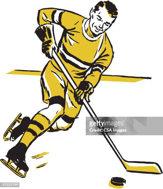ilustraciones, imágenes clip art, dibujos animados e iconos de stock de hockey player - hockey stick