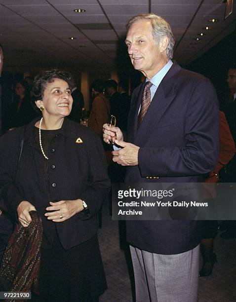 Alan Alda and wife at Museum of Television and Radio for an "Evening with Ted Koppel."