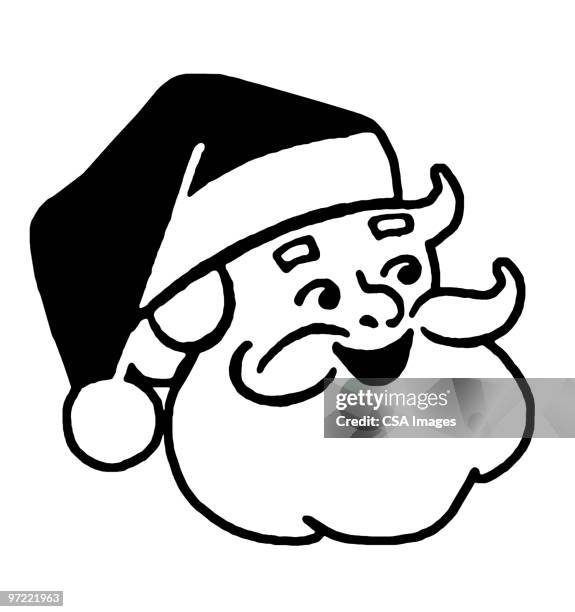 santa claus - santa hat and beard stock illustrations