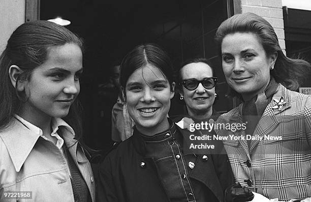 Accopanied by her daughter, Princess Caroline Princess Grace of Monaco arrives at Kennedy Airport yesterday on her way to Philadelphia to visit her...
