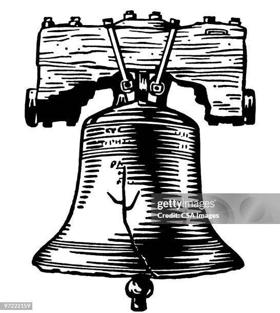 ilustraciones, imágenes clip art, dibujos animados e iconos de stock de liberty bell - campana