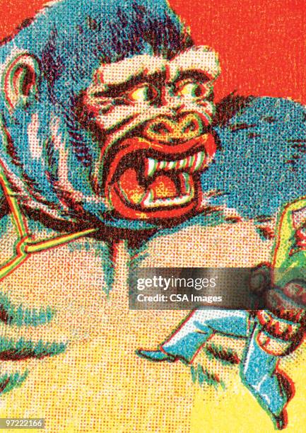 giant gorilla - king kong stock-grafiken, -clipart, -cartoons und -symbole