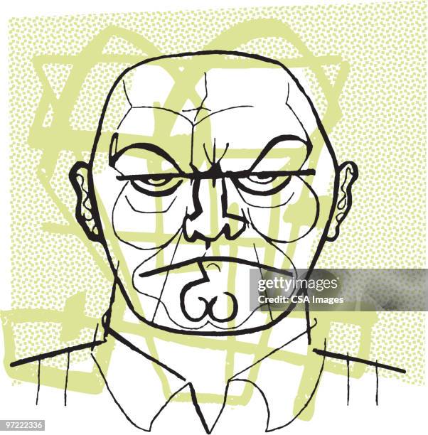 bald man - toughness stock illustrations