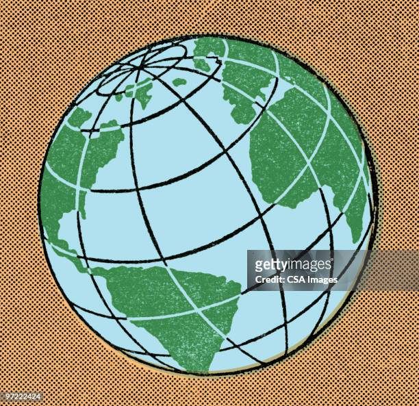 globe showing pacific ocean - longitude stock illustrations