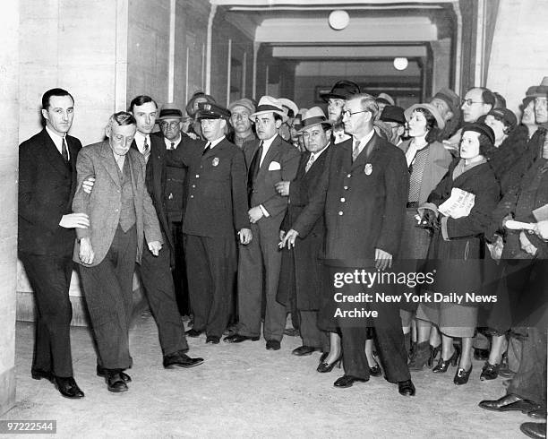 Albert Fish, the ogre that walks like a man, returns to White Plains courtroom after recess. And all eyes are on his figure. He is going into court...