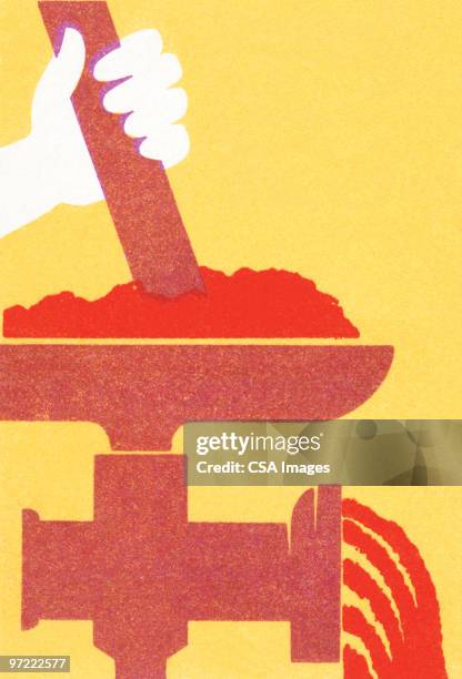 making sausage - meat grinder stock illustrations