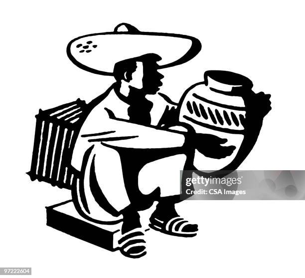 illustrations, cliparts, dessins animés et icônes de mexican artisan - mexican sleeping sombrero