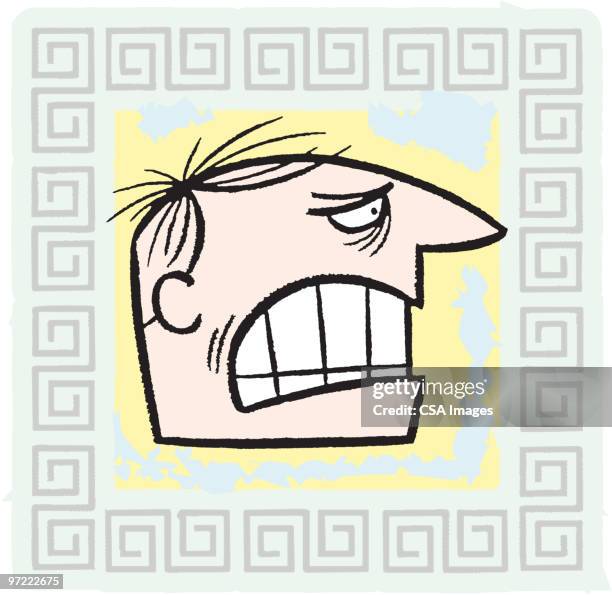 upset man - grimacing stock illustrations