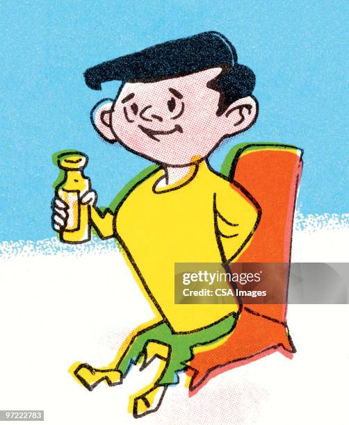 man drinking - no more wine stock illustrations