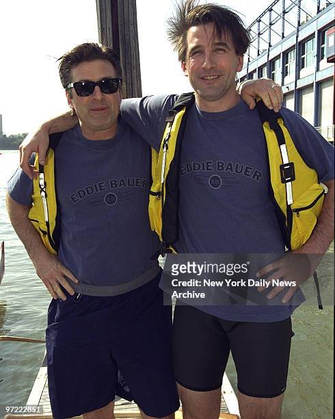Alec Baldwin and brother Billy Baldwin at the Eddie Bauer River keeper Kayak Challenge held at the Chelsea Piers.