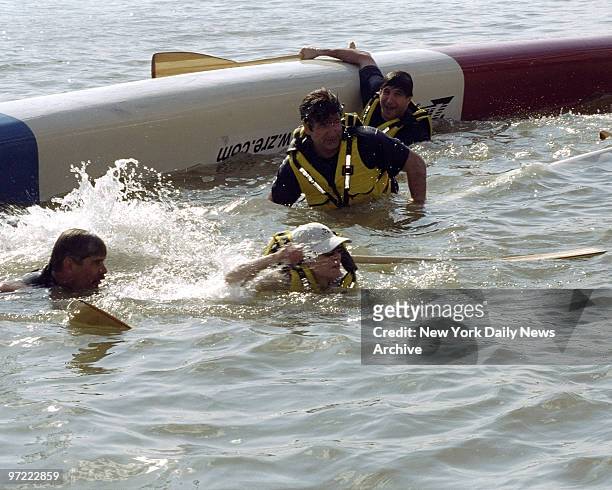 Alec Baldwin and brother Billy Baldwin boat capsized at the Eddie Bauer River keeper Kayak Challange held at the Chelsea Piers.,