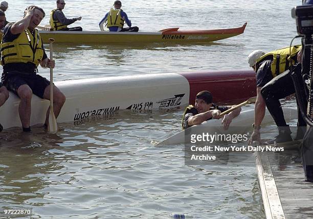 Alec Baldwin and brother Billy Baldwin boat capsized at the Eddie Bauer River keeper Kayak Challange held at the Chelsea Piers.,