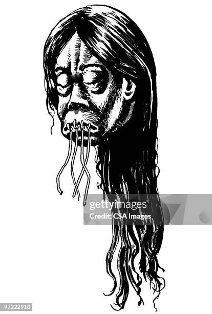 shrunken head - shrunken head stock illustrations