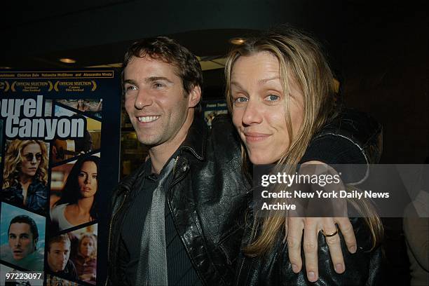 Alessandro Nivola and Frances McDormand get together at the premiere of the movie "Laurel Canyon" at the Clearview Chelsea West on W. 23rd St. They...