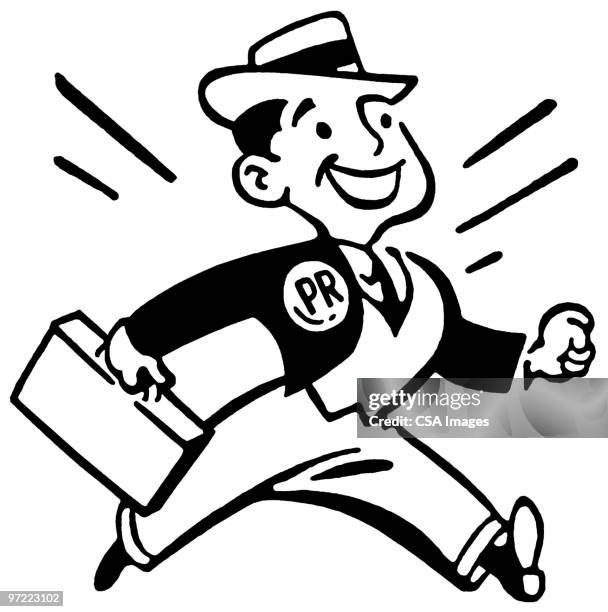 pr man - running alone stock illustrations