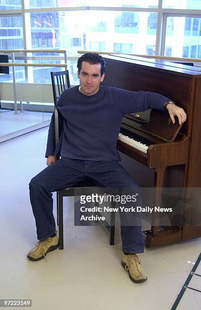 Actor Brian d'Arcy James, who will be starring in the Broadway musical "Sweet Smell of Success," at studio space on W. 42nd St.