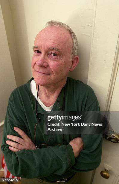Actor Buck Henry in his dressing room at the Lyceum Theatre on W. 45th St., where he is starring in the Broadway revival of the play "Morning's at...