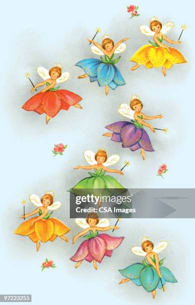 fairy pattern - of fairy gardens stock illustrations