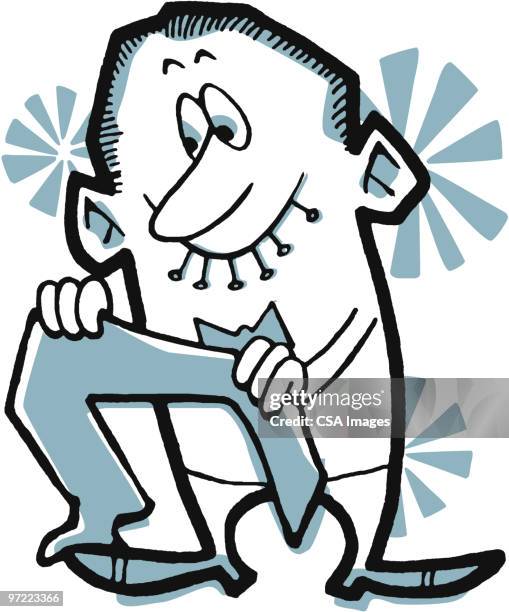 tailor - men back pain cartoon stock illustrations