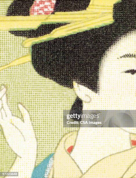 asian up do - japan stock illustrations