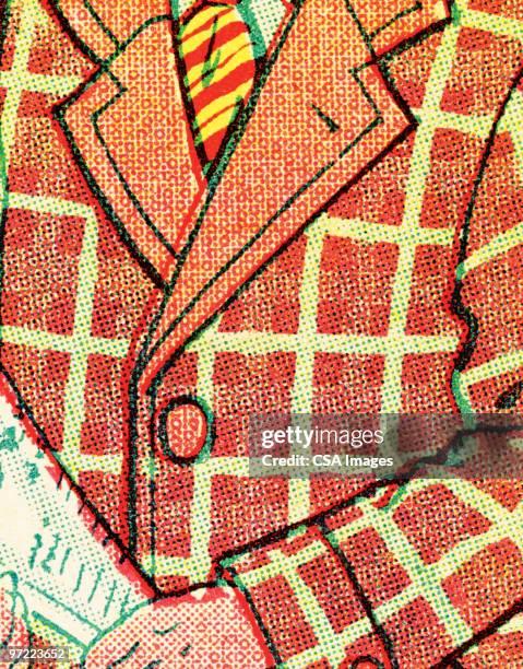 patterned suit coat - vintage newspaper stock illustrations