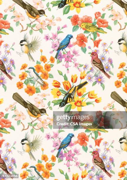 bird pattern - wrapped stock illustrations