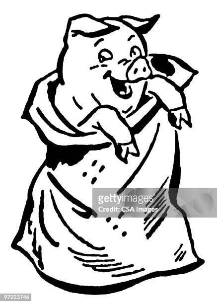 pig in blanket - bed sheets stock illustrations