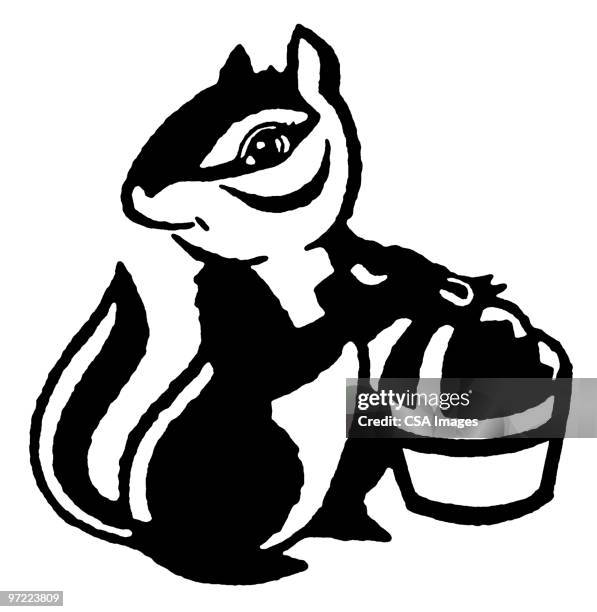 chipmunk - streifenhörnchen stock-grafiken, -clipart, -cartoons und -symbole