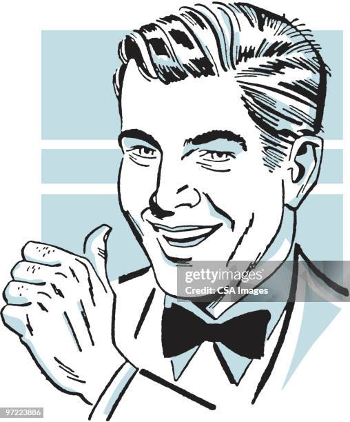 man giving thumbs up - handsome stock illustrations