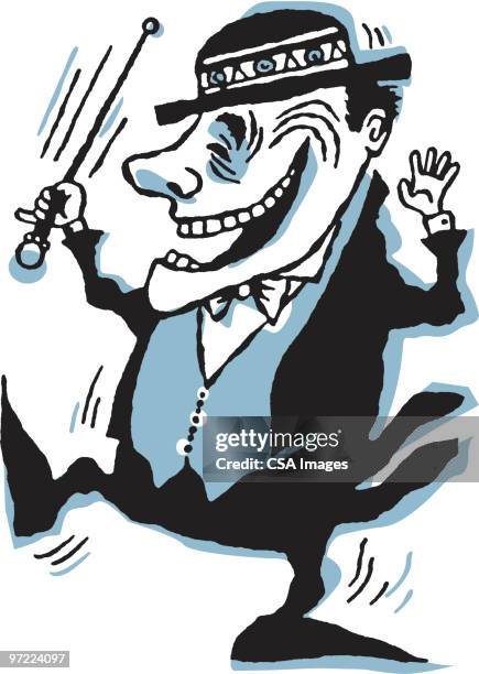dancing man - circus ringleader stock illustrations