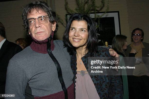 Ali Hewson, wife of U2's Bono, gets together with Lou Reed as she presents her Edun clothing line, which she co-designs with Rogan Gregory, during a...