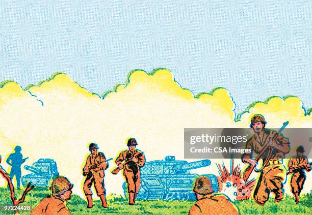 warfare - army stock illustrations