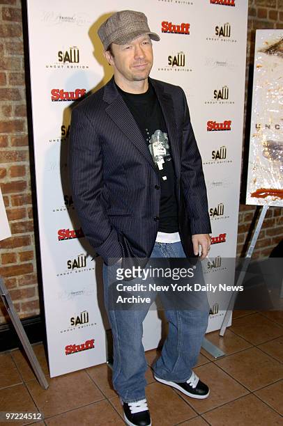 Actor Donnie Wahlberg attends a Stuff Magazine Halloween party to celebrate the special DVD edition of the 2004 movie "Saw" and the upcoming release...